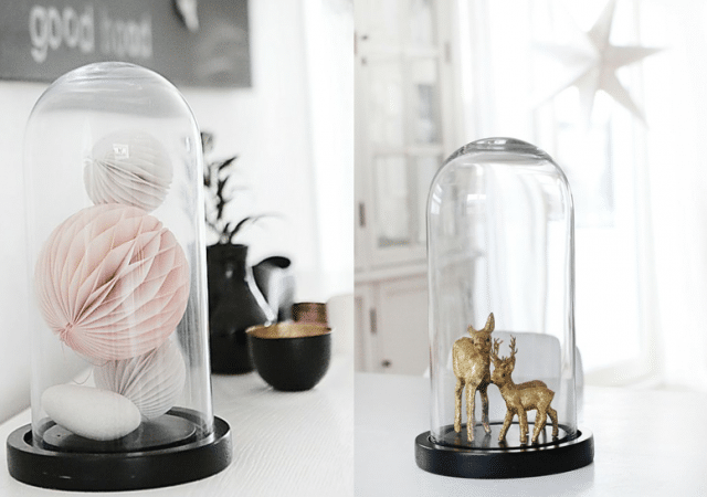 Inspirations en Pulpe - mise en scène avec des objets sous cloches