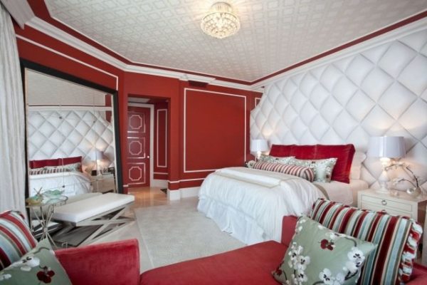 mur rouge chambre