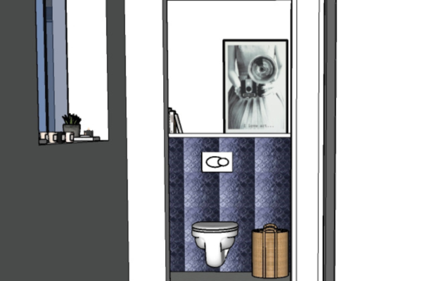 Rénovation d'une maison - vue WC finale - Inspirations en pulpe